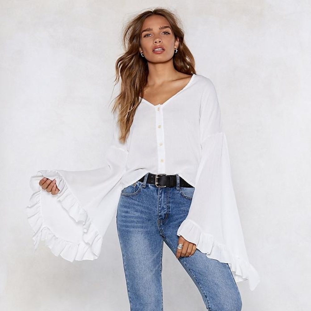 Nasty Gal Hippy Dippie Ruffle Blouse